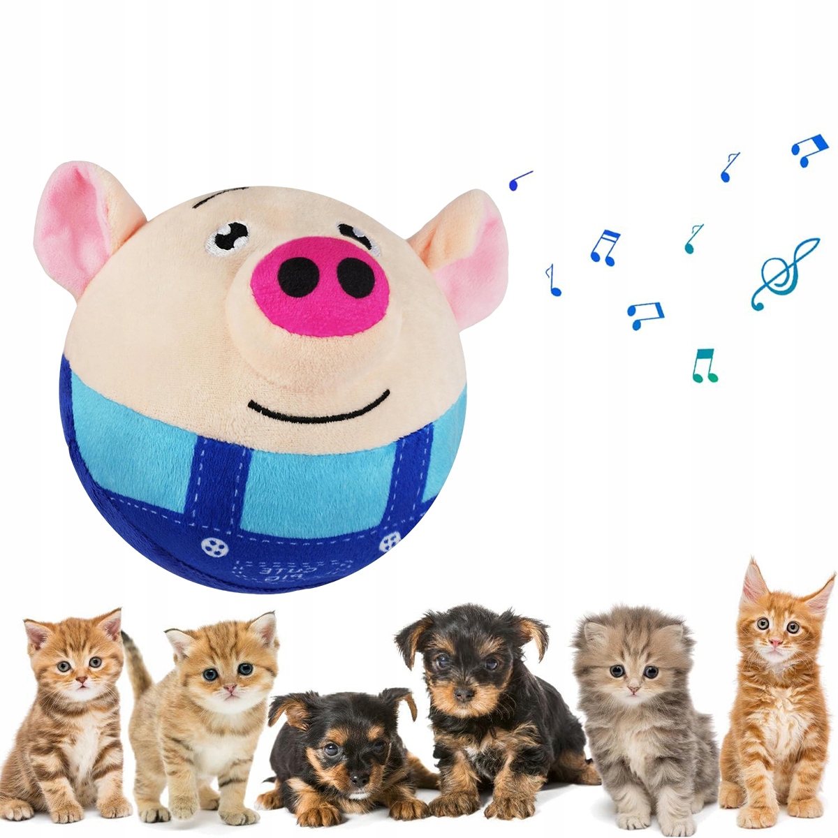 Skákací prasátko Míček, interaktivní Hračka pro psy s plyšovým povrchem