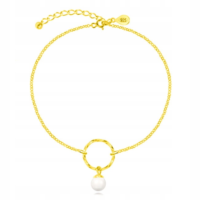 

Bransoletka złota karma i perłą Swarovski Pudełko!