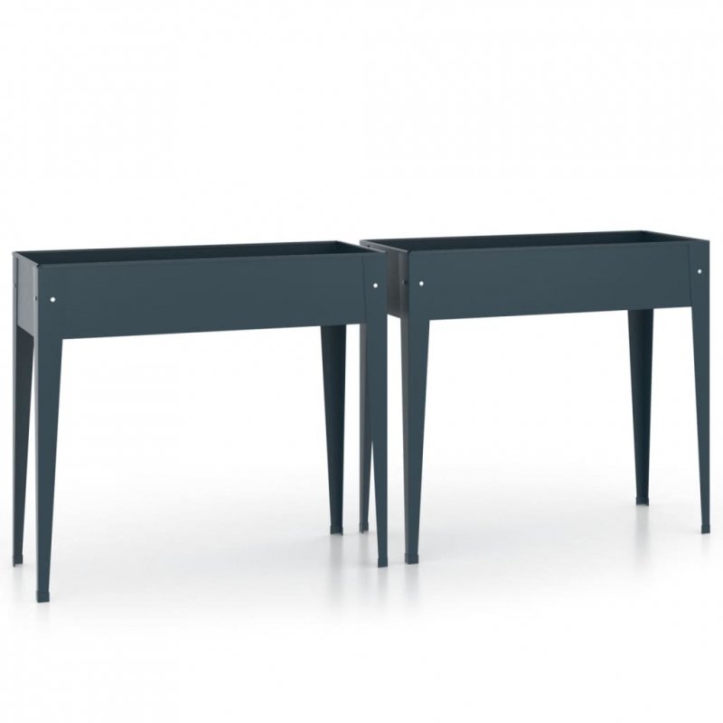 

Donice ogrodowe, 2 szt., szare, stal galwanizowana