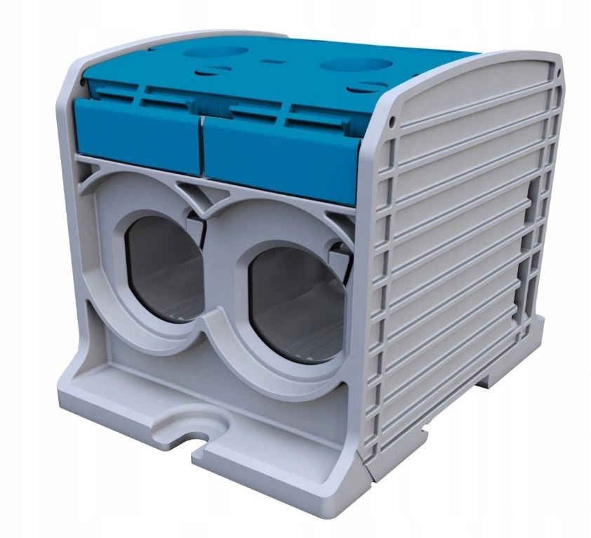 Závitová spojka Al/Cu 300 mm2 1 pól 4 otvory Modrá Simet