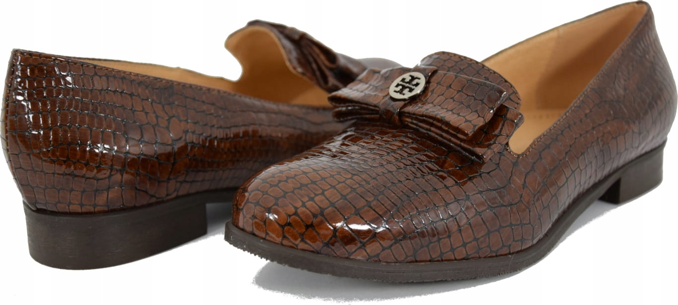 MOKASYNY DAMSKIE ELEGANCKIE MODNE BUTY BRĄZ 452 37 Kolor brązowy