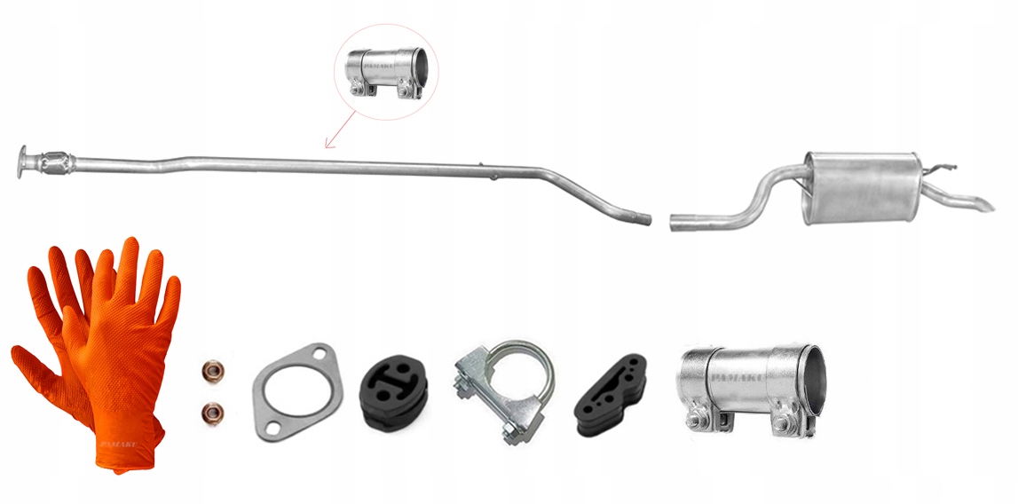 FIAT PUNTO II 1.2 2005-2009 RURA + TŁUMIK KOŃCOWY