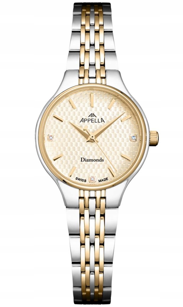 Nové Originální dámské hodinky Appella L50025.2111DQ bikolor s diamanty