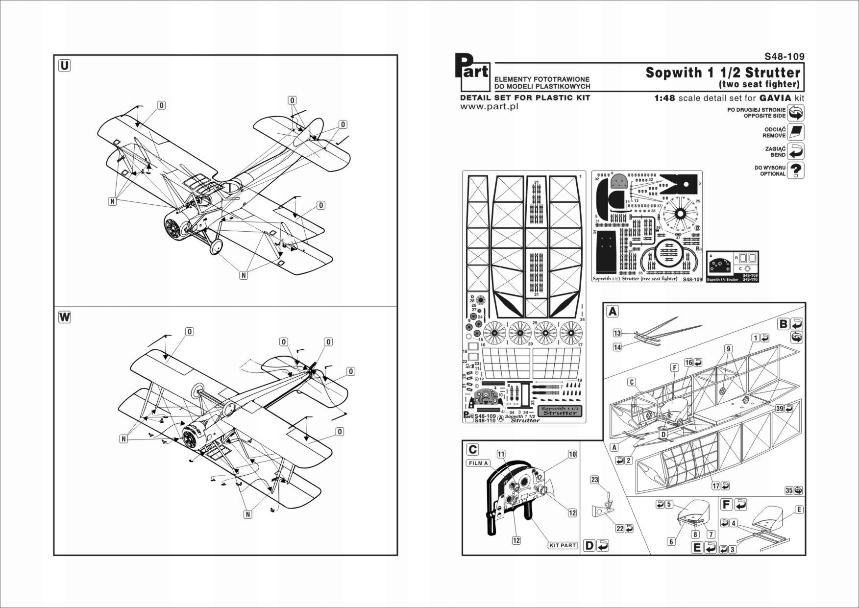 Část S48-109 1/48 Sopwith 1 1/2 Strutter (2 místa)