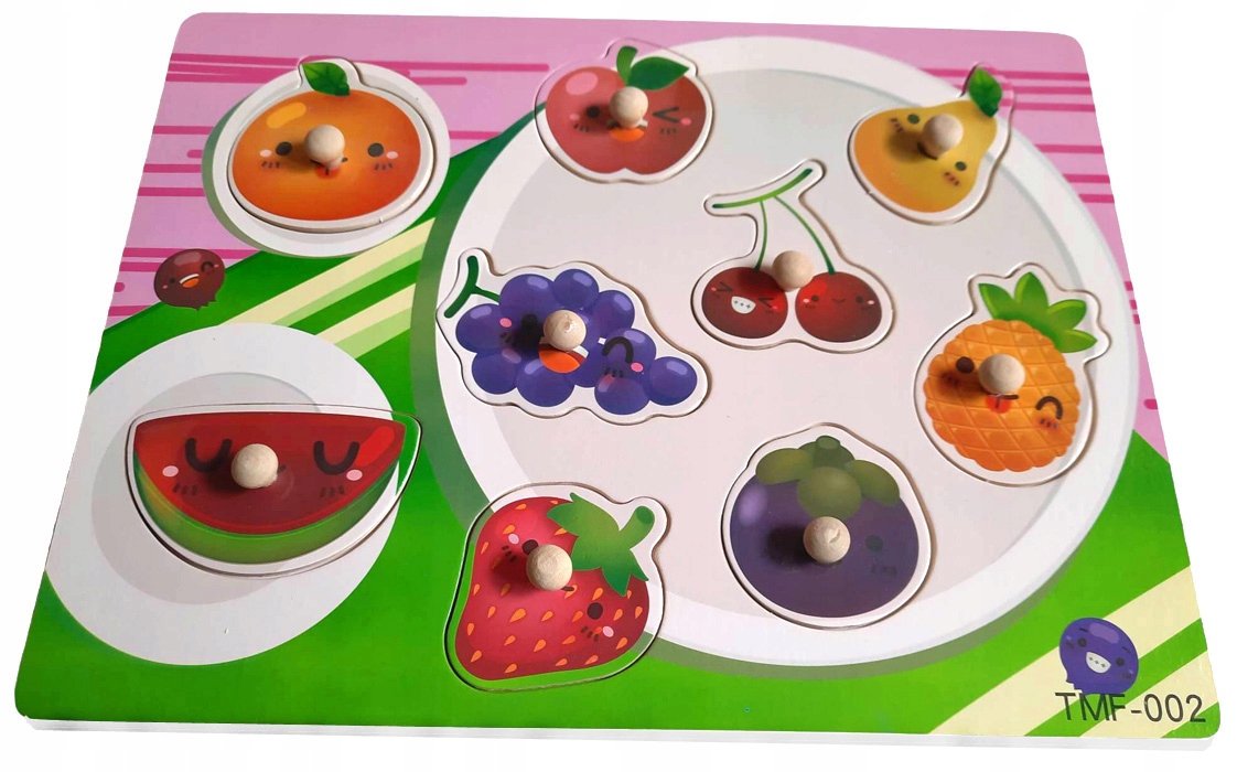

Układanka drewniana sorter puzzle zabawka Owoce 9e