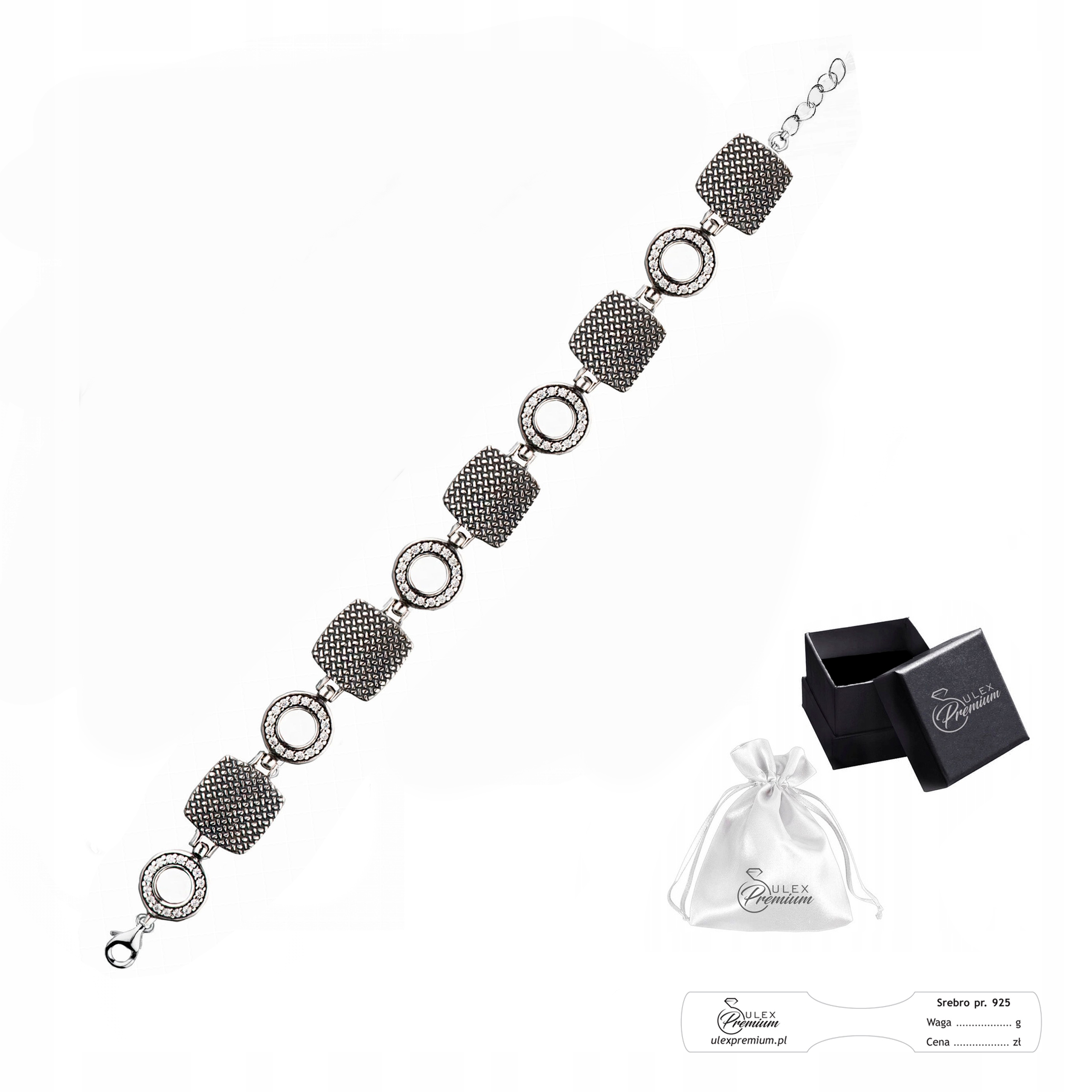 Náramek stříbro ryzost 925 Elegantní dámský náramek Zirkony pro ni