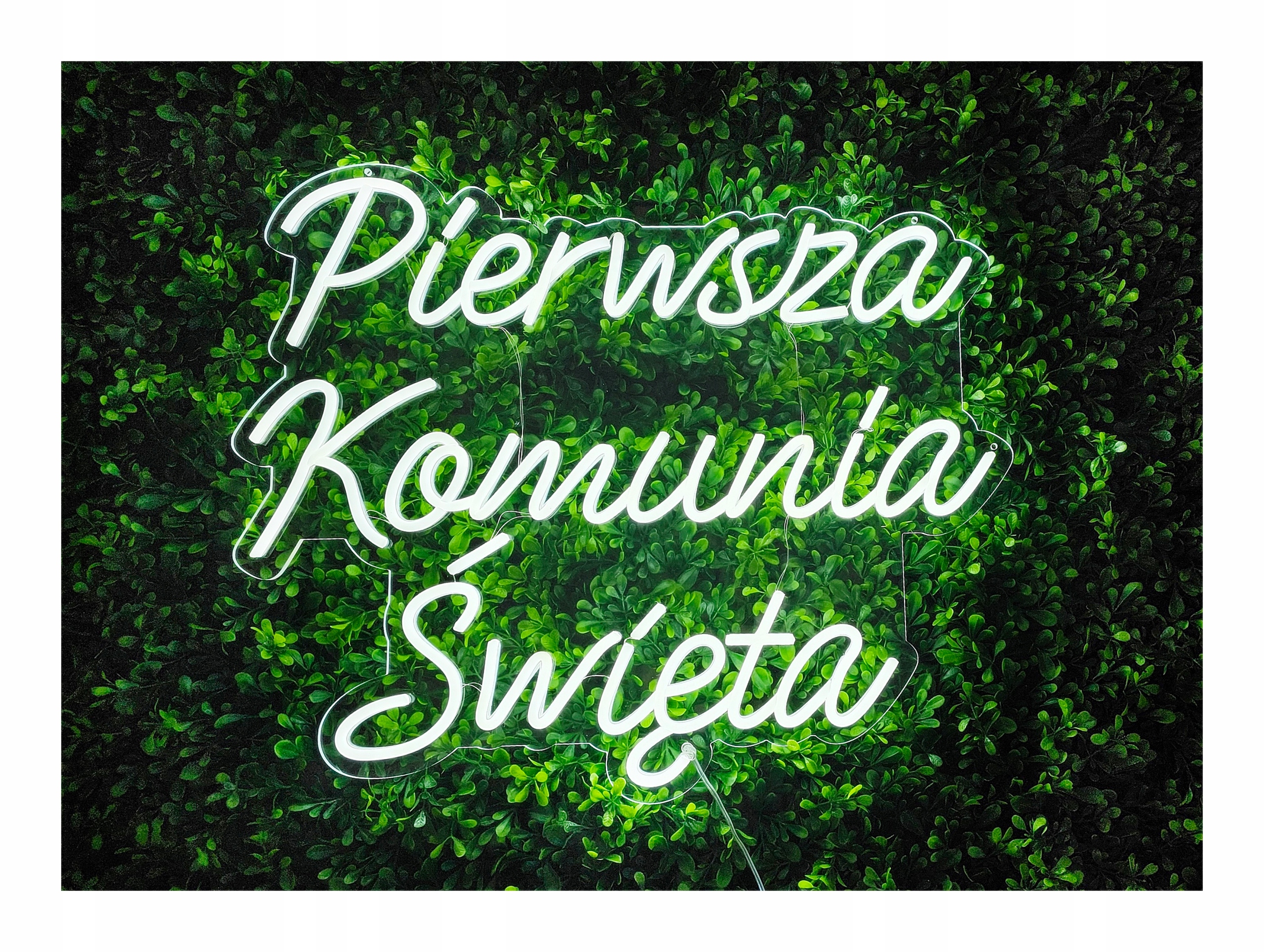 NAPIS LEDOWY PIERWSZA KOMUNIA ŚWIĘTA podświetlany 60 x 47,5 cm