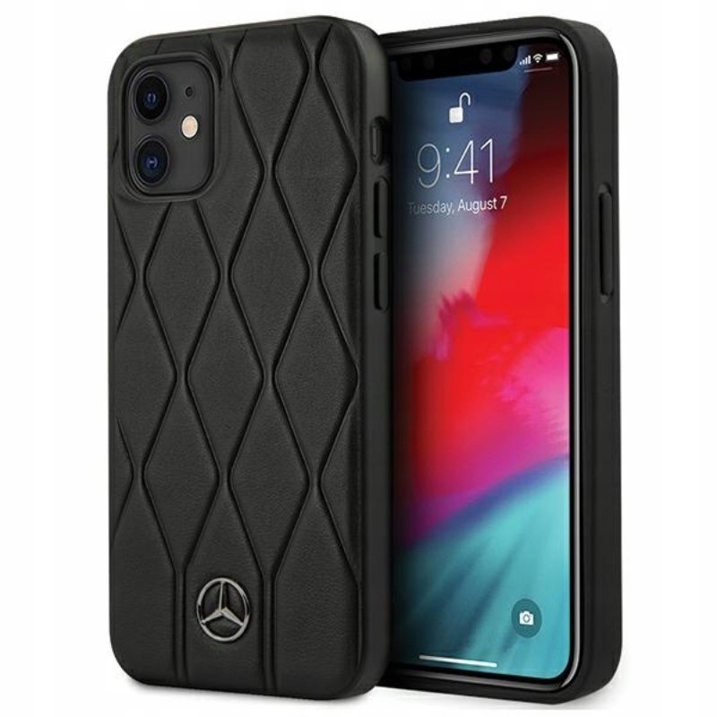 Etui Mercedes Wave Line na iPhone 12 mini czarne Mercedes
