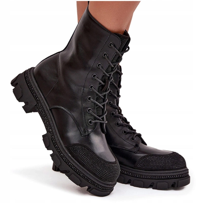 Kotníkové Boty Workery Zateplené Zdobením S.barski HY42-982 Černé 40