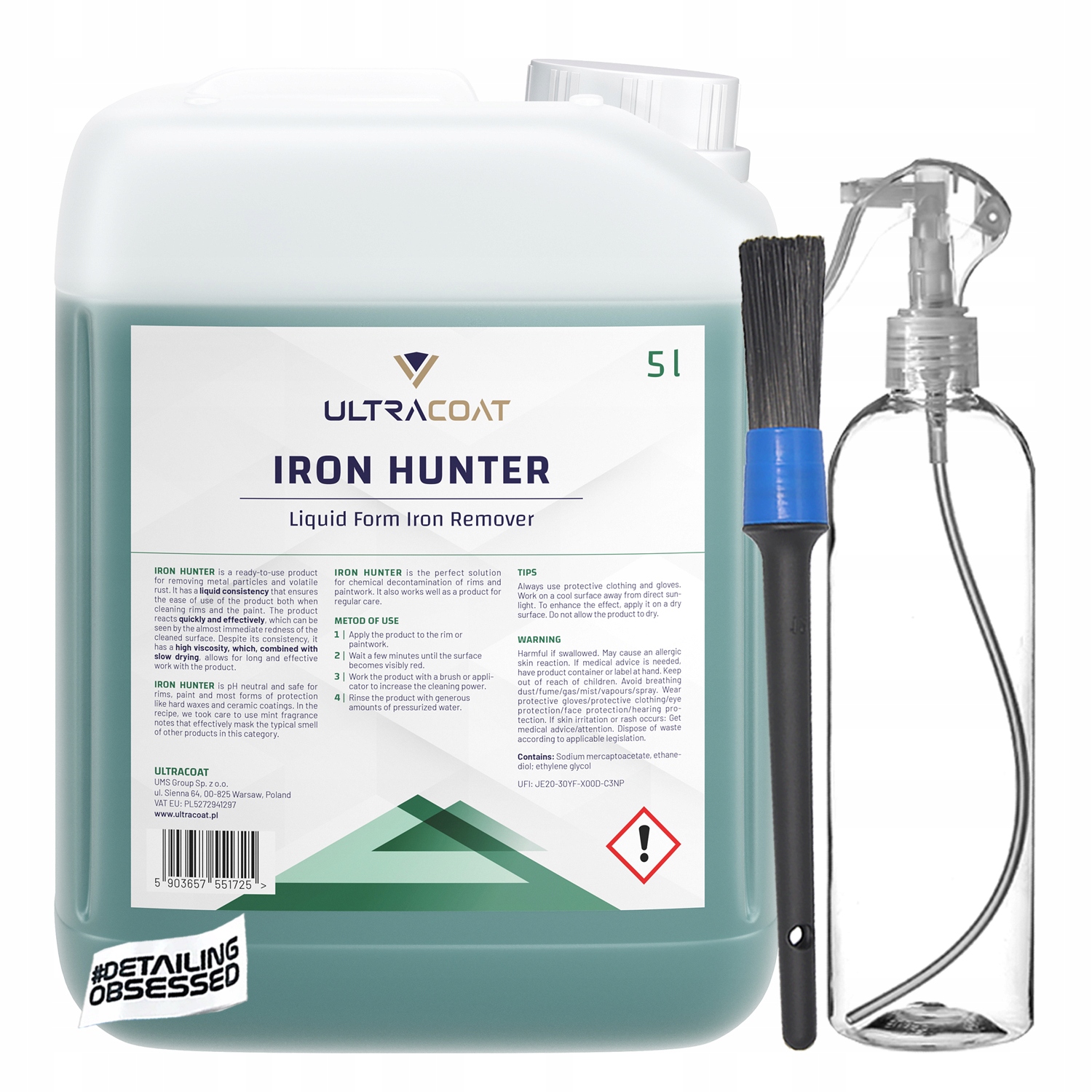 Ultracoat Iron Hunter 5L odstraňuje kovové usadeniny