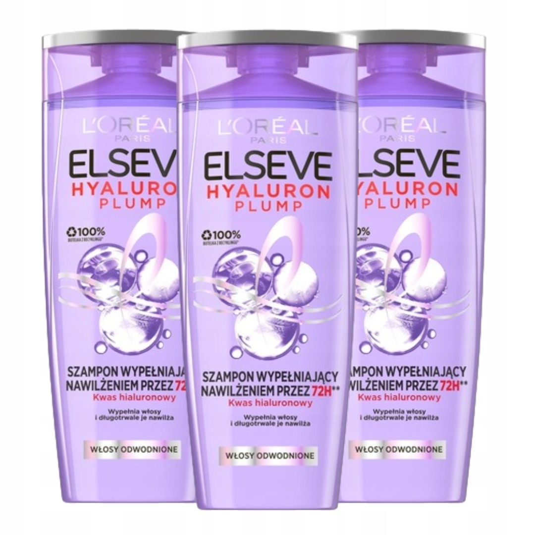 LOreal Szampon do włosów Elseve Hyaluron Plump x3