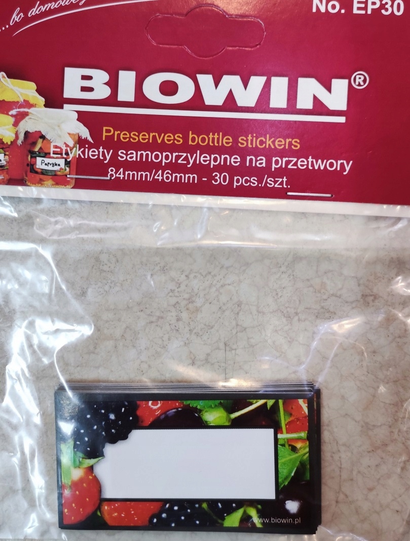 

Etykiety na przetwory Owoce samoprzylep 30szt.