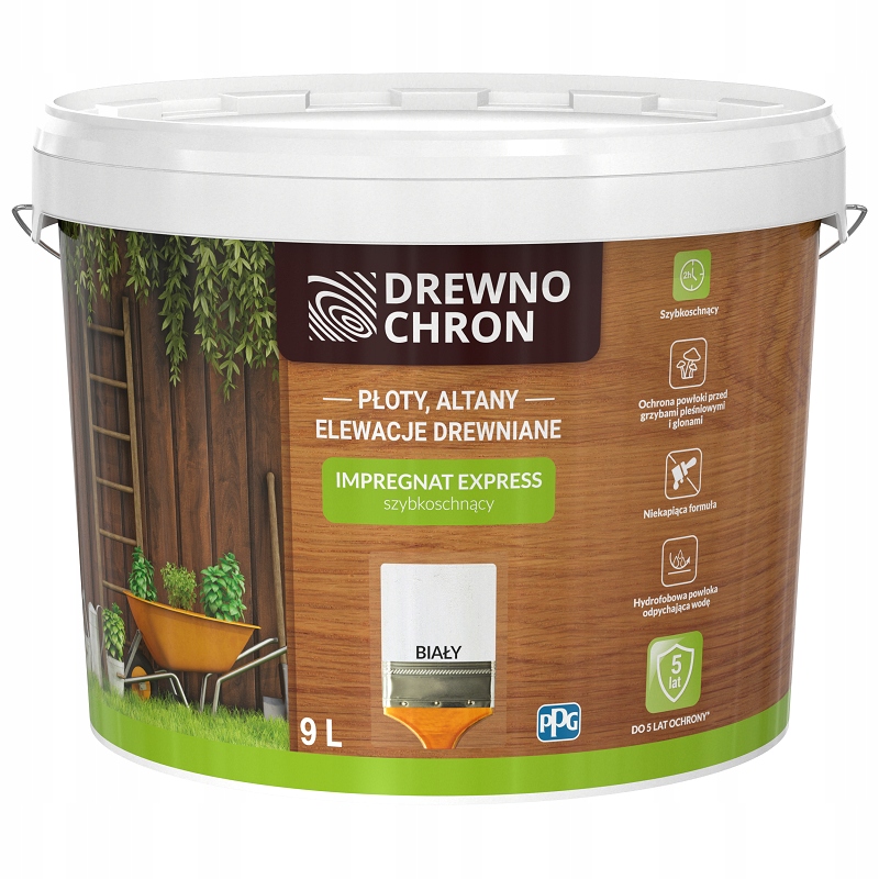 

Drewnochron Impregnat Express do drewna biały 9L