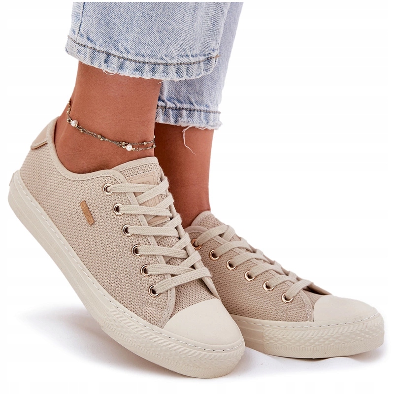 Dámské Nízké Látkové Tenisky Big Star RR274767 Béžové 39
