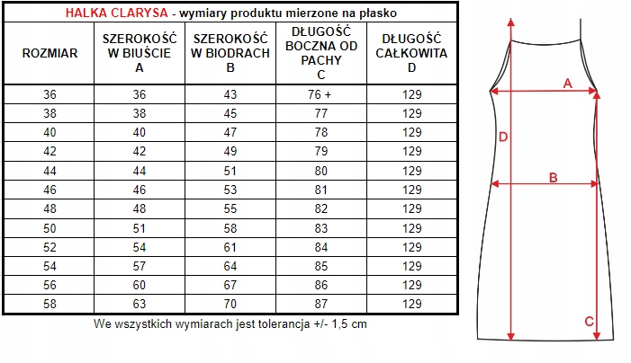 HALKA DAMSKA CLARYSA MEWA BIAŁA R.54 Długość za kolano