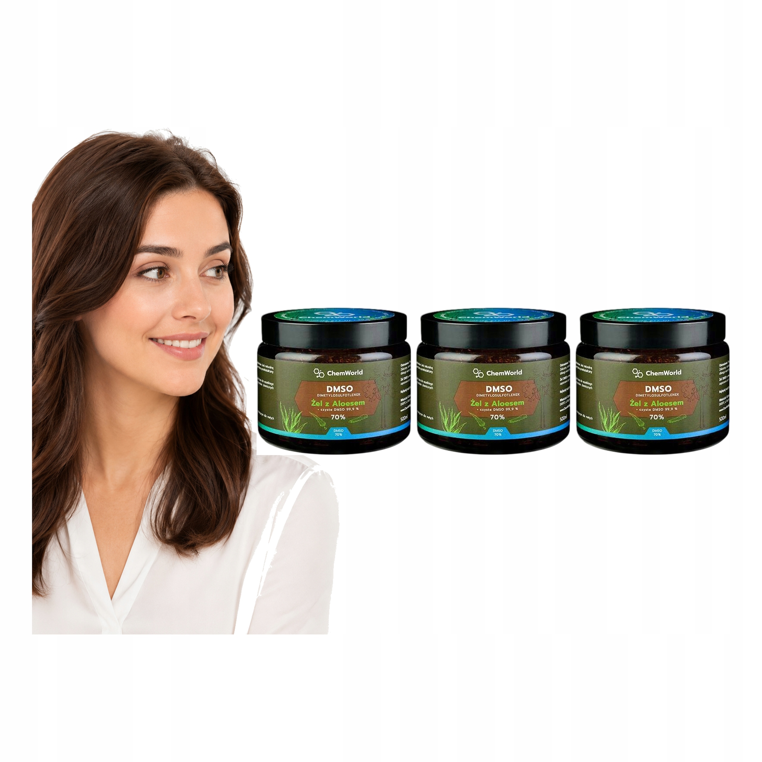 Chemworld Żel Dmso 70% Z Aloesem Dimetylosulfotlenek Aloe Vera 500 ML 3x