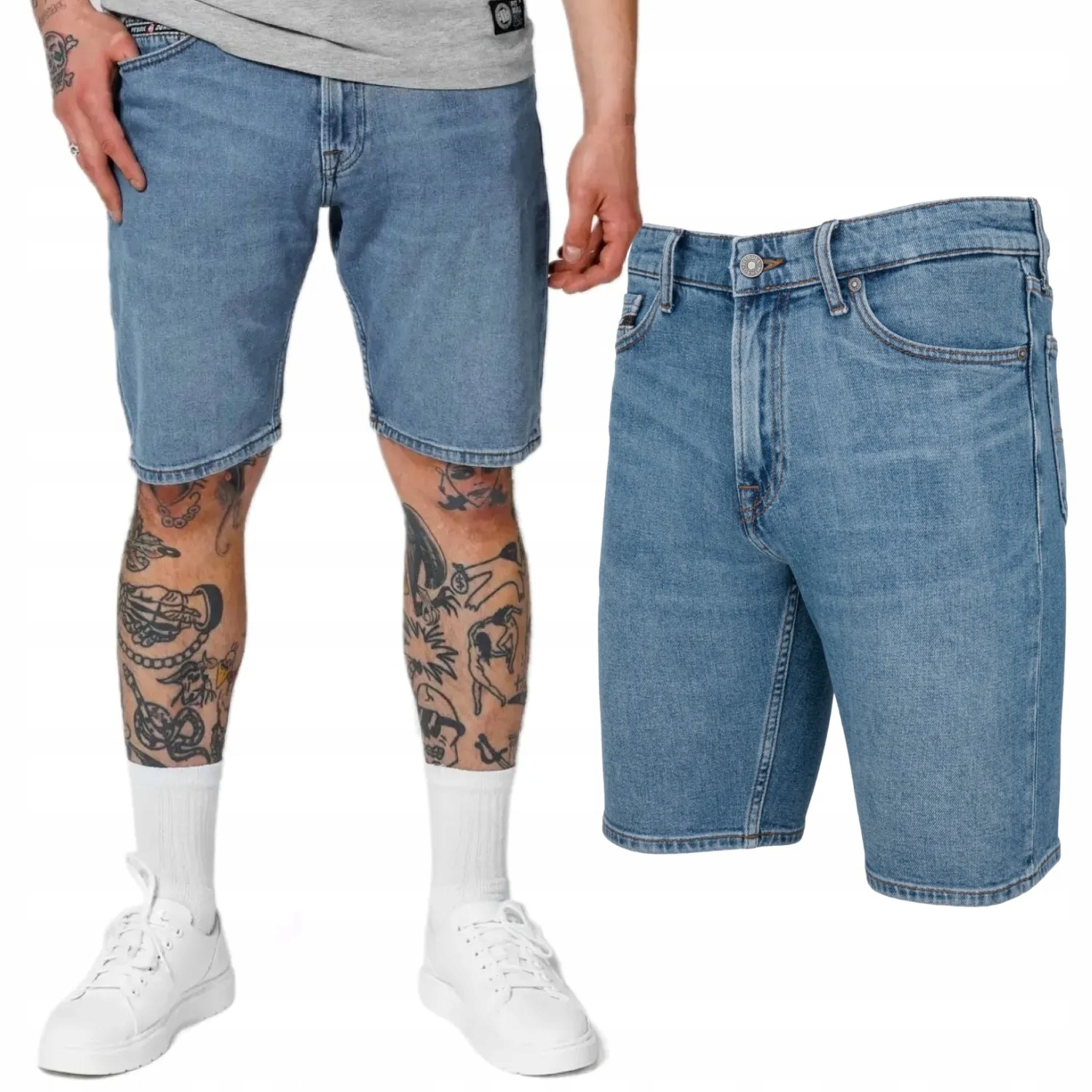 Džínové šortky Pitbull Classic Wash Highlander světle modré 29 [29]