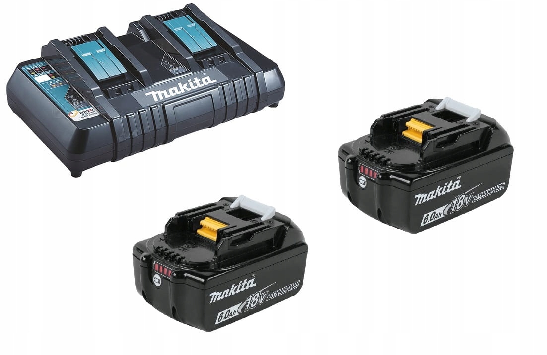 Makita 2 Akumulátory BL1860B 6Ah Nabíječka DC18RD
