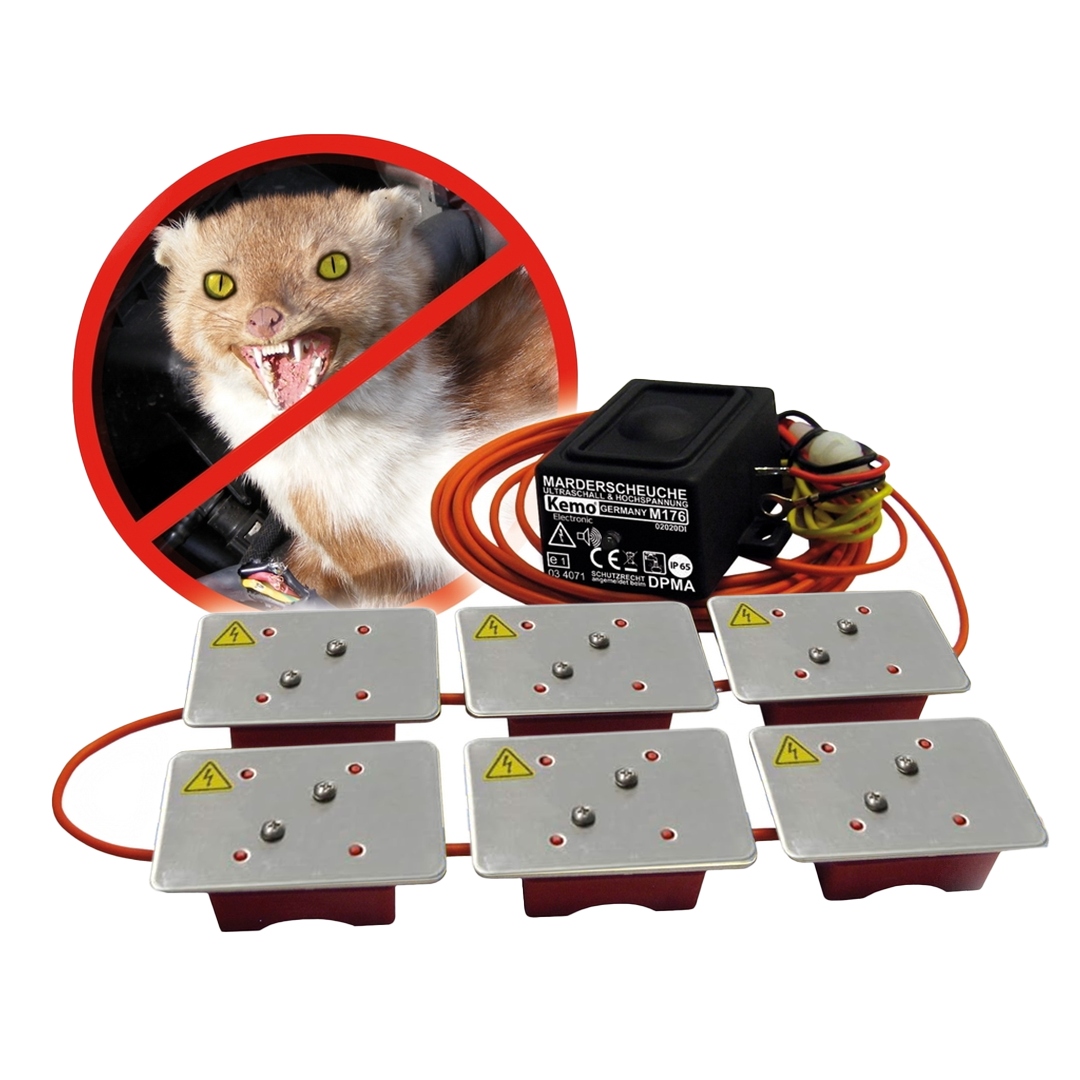 Odstraszacz kun samochodowy Moc Kemo M176 2w1 ultradźwięki napięcie