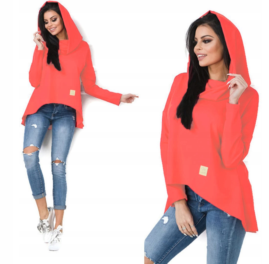 

Asymetryczna Tunika Bluza Sukienka Komin Kaptur M