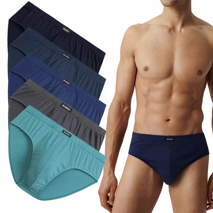 Pánské Slipy Atlantic Classic 5SMP003/HRA/NEC/ZIEJ/IND/NIEC 5PAK *L*