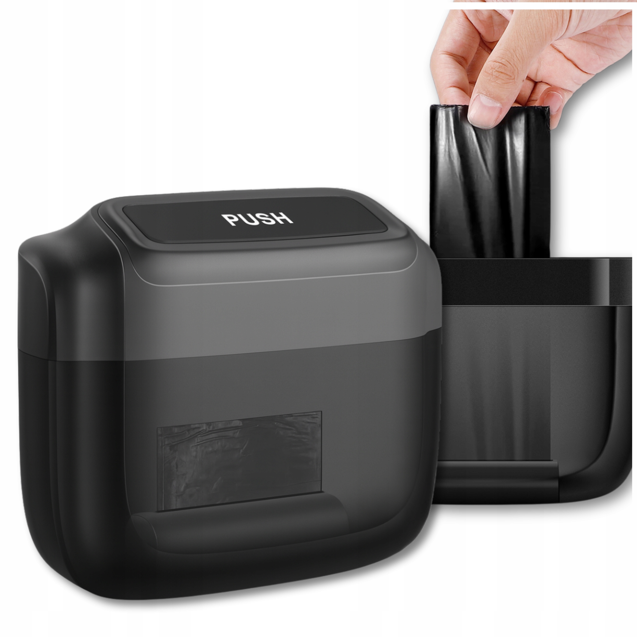 Kosz Na Śmieci Samochodowy Organizer Czarny Śmietnik 2 Komplety Worków