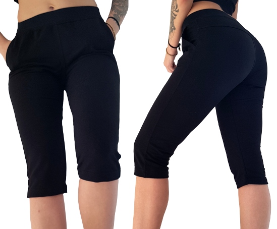 Spodnie rybaczki dresowe z kieszeniami, L