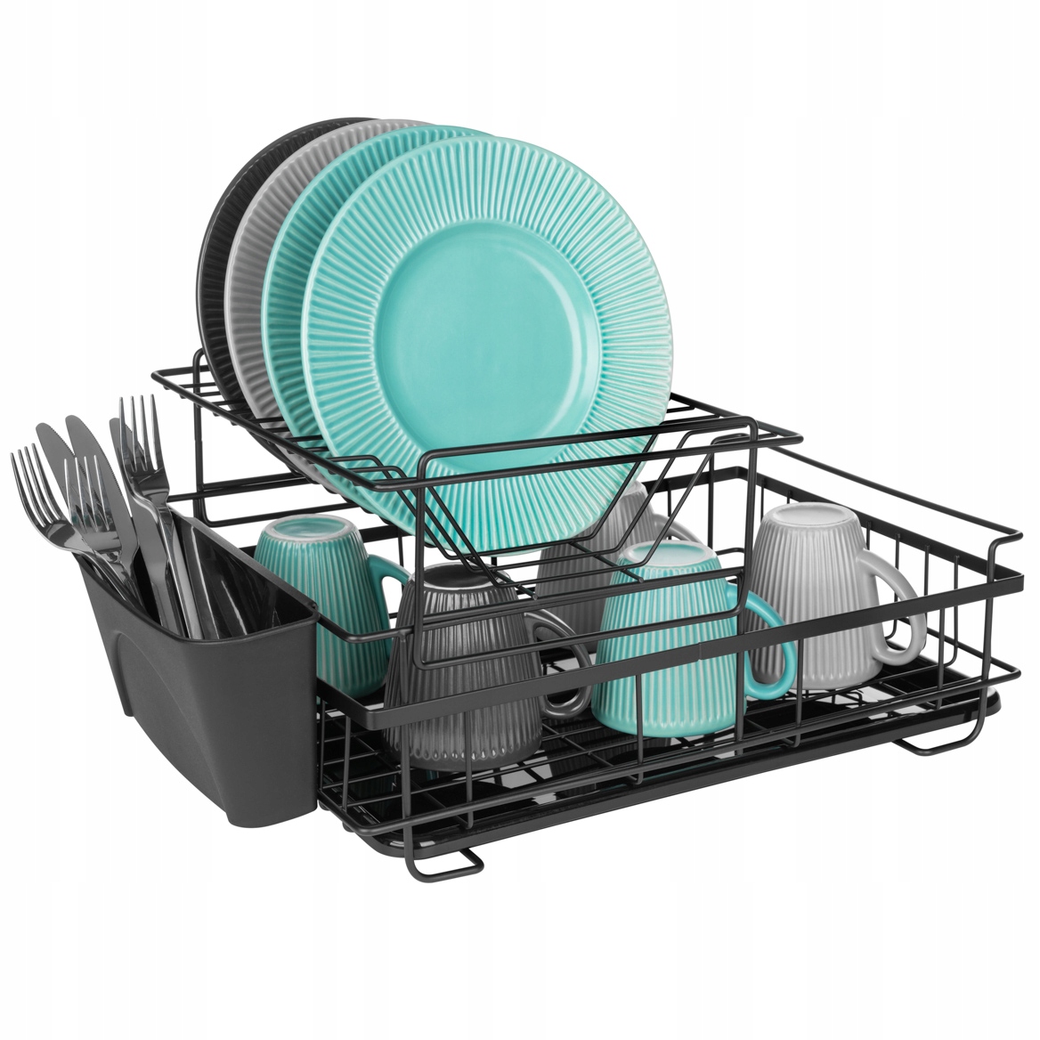 DWUPOZIOMOWA SUSZARKA OCIEKACZ DO NACZYŃ Z PÓŁKĄ NA 11 TALERZY 43x30x22CM