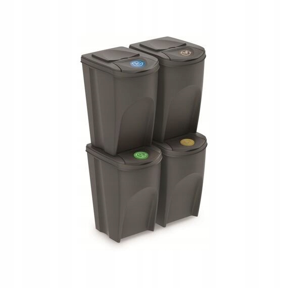 Levně koš na tříděný odpad 4*35l Ph šedý 344984