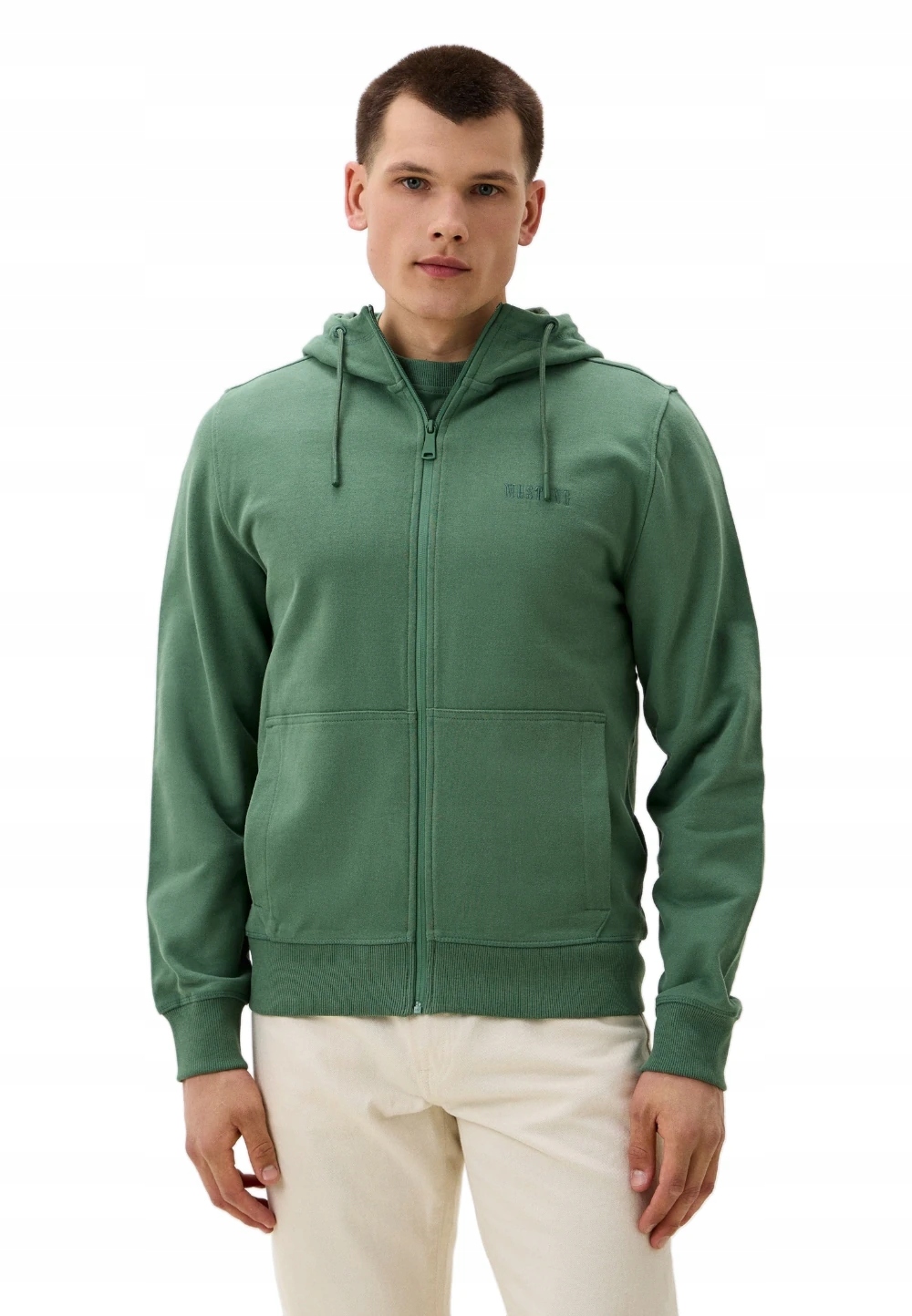 Pánská Rozepínací Mikina S Kapucí Z Bavlněné Teplákové Soupravy Bez Vzoru Mustang, Velikost XL