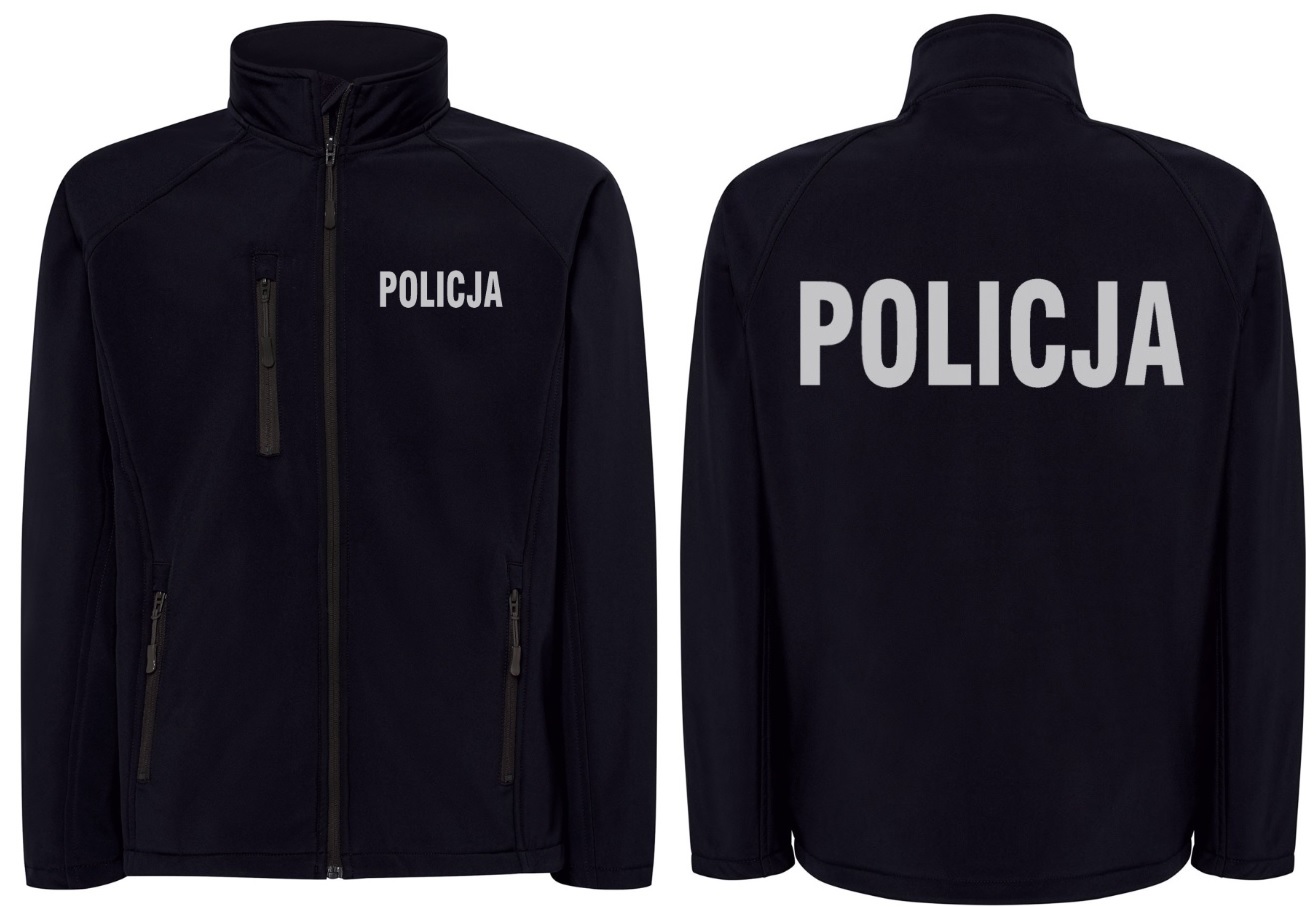 GRANATOWA Kurtka SOFTSHELL Policja ODBLASKOWA r. M