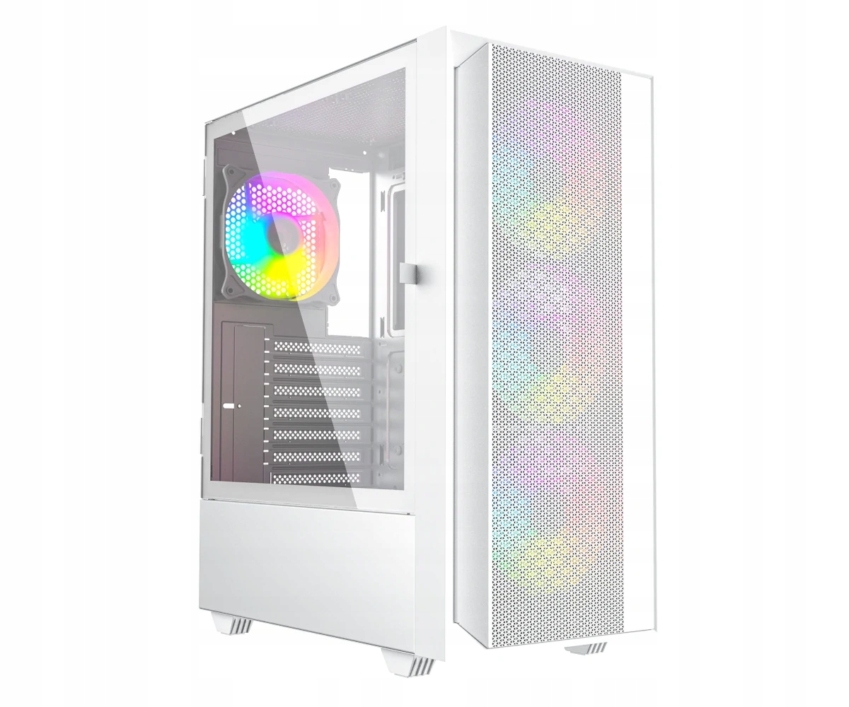 Obudowa Gembird Fornax 4000 Argb Szkło hartowane 4 wentylatory 120mm Biała