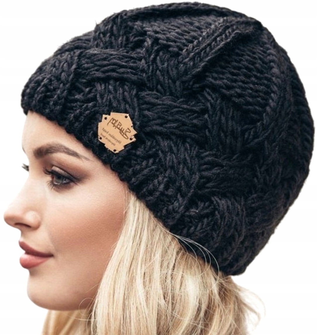 

Damska Czapka pleciona zimowa ocieplana beanie
