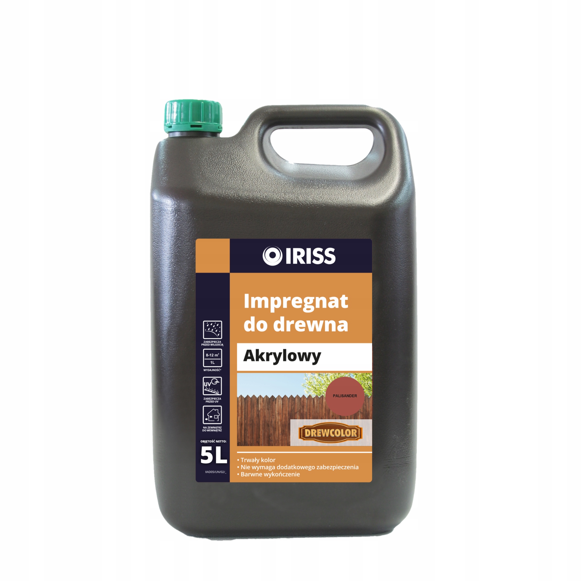 Iriss акриловая пропитка для дерева 5л палисандр