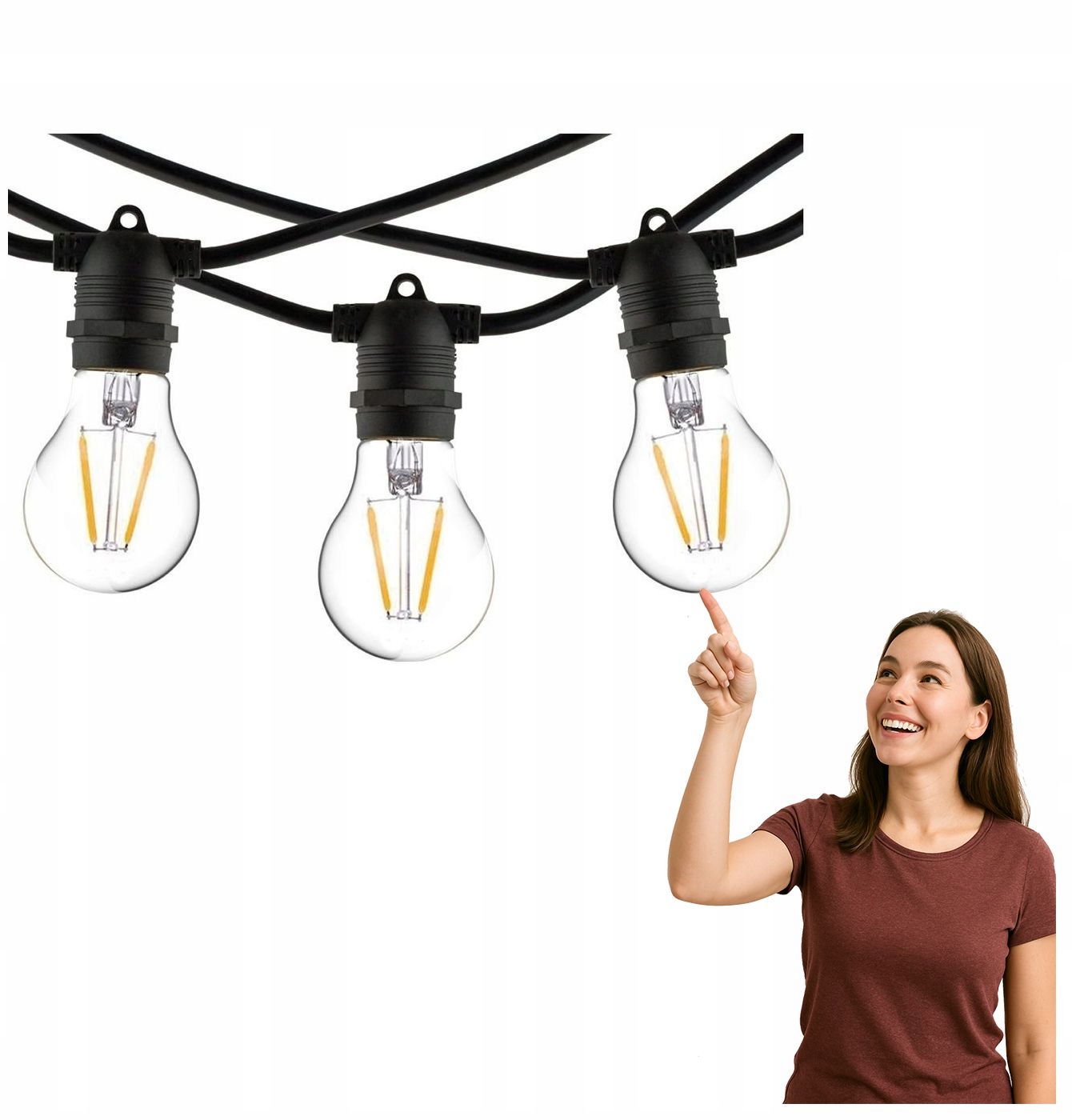 Vonkajšia girlanda Festoon Lights 9 m 15xE27 Nowodvorski