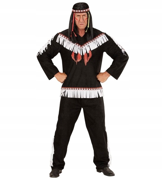 Kostým Indián Indiánský Černý Apacz M