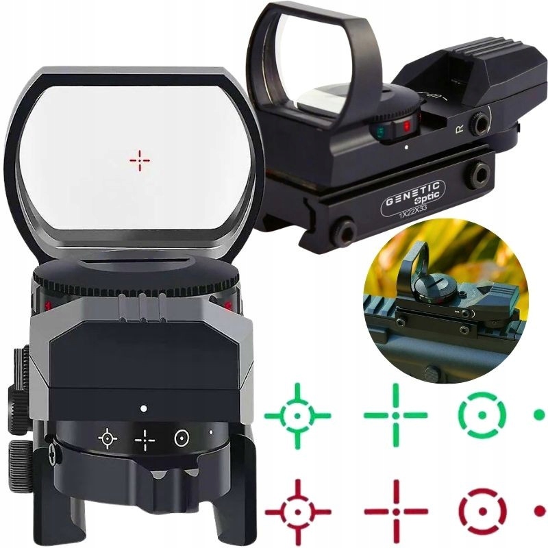 Kolimátor Optický Zaměřovač Reflexní Režimy Tečka Kolejnice 20 MM Picatinny