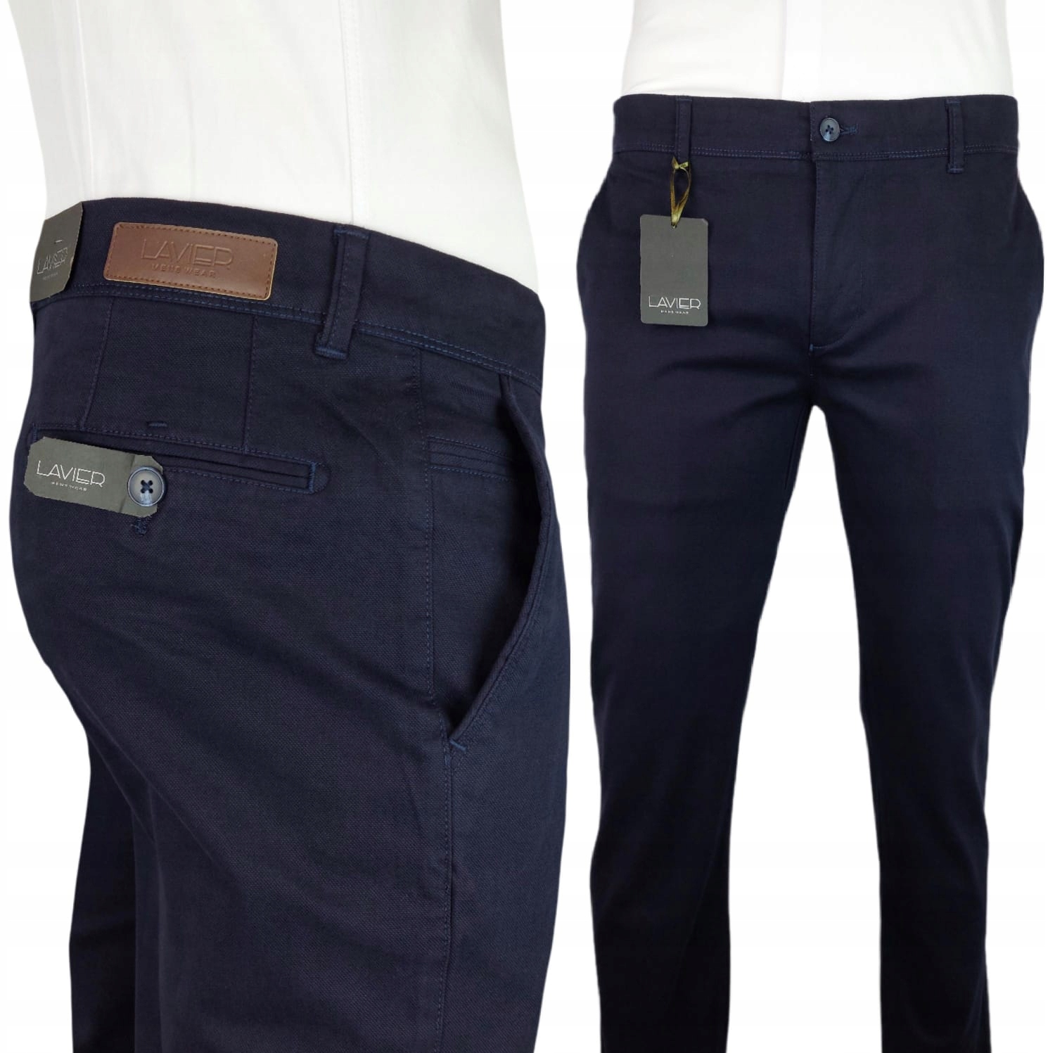 Pánské kalhoty Lavier tmavě Bavlna elegantní ležérní chino kalhoty vel. 36