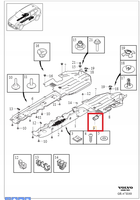 Kostka pod lewarek Volvo XC60 (18-)