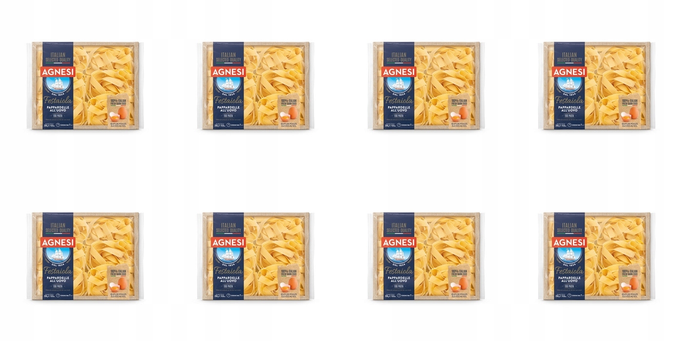 Levně 8 x 250 g Agnesi Festaiola Italský Těstoviny Vaječný Pappardelle Karton