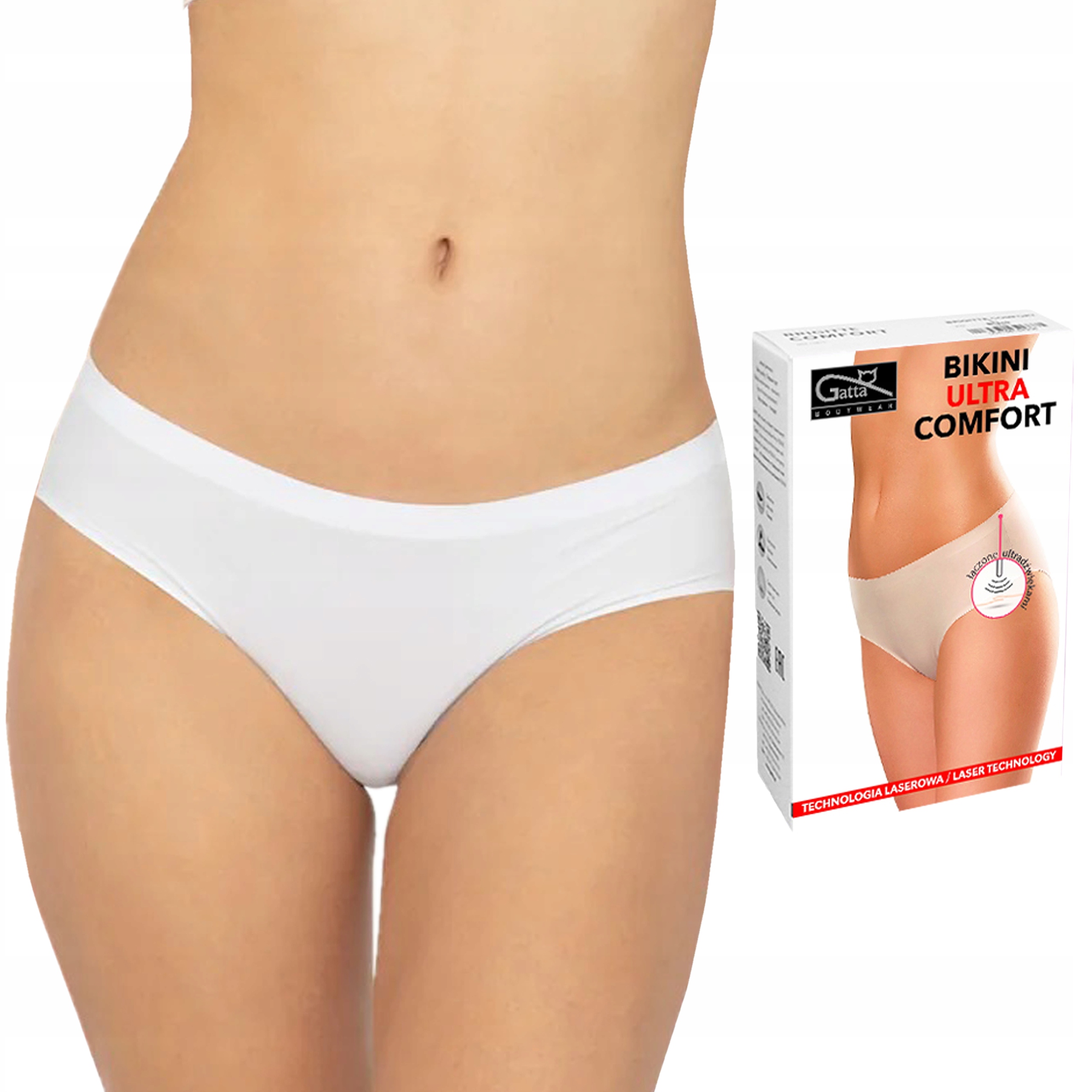 

Gatta Bikini Comfort, figi bezszwowe, Białe, M