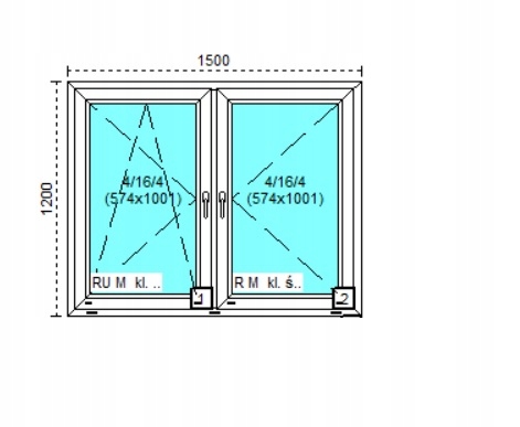 Tanie okno PCV RU+R 1x Antracyt 150x120 Materiał plastikowe