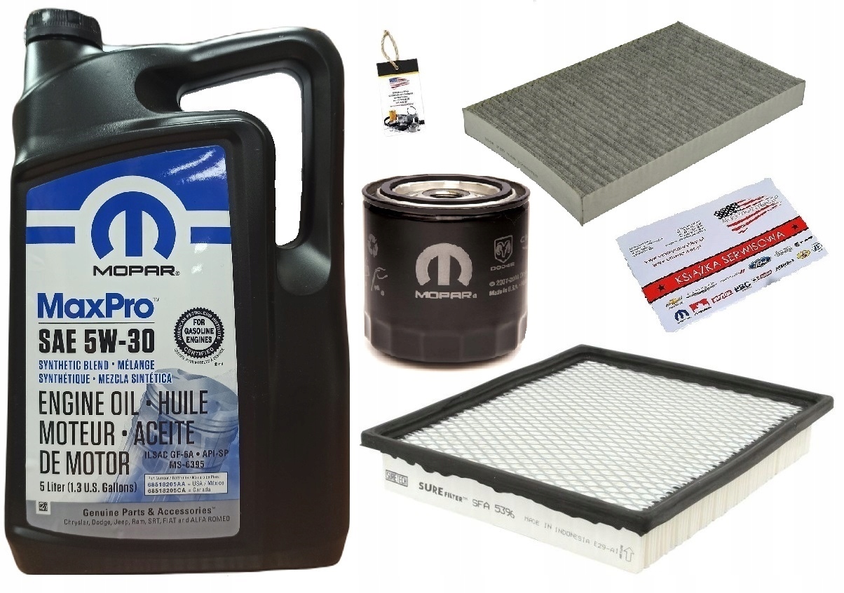MOPAR 5W30 + FILTRY DODGE GRAND CARAVAN 3,3 01-05