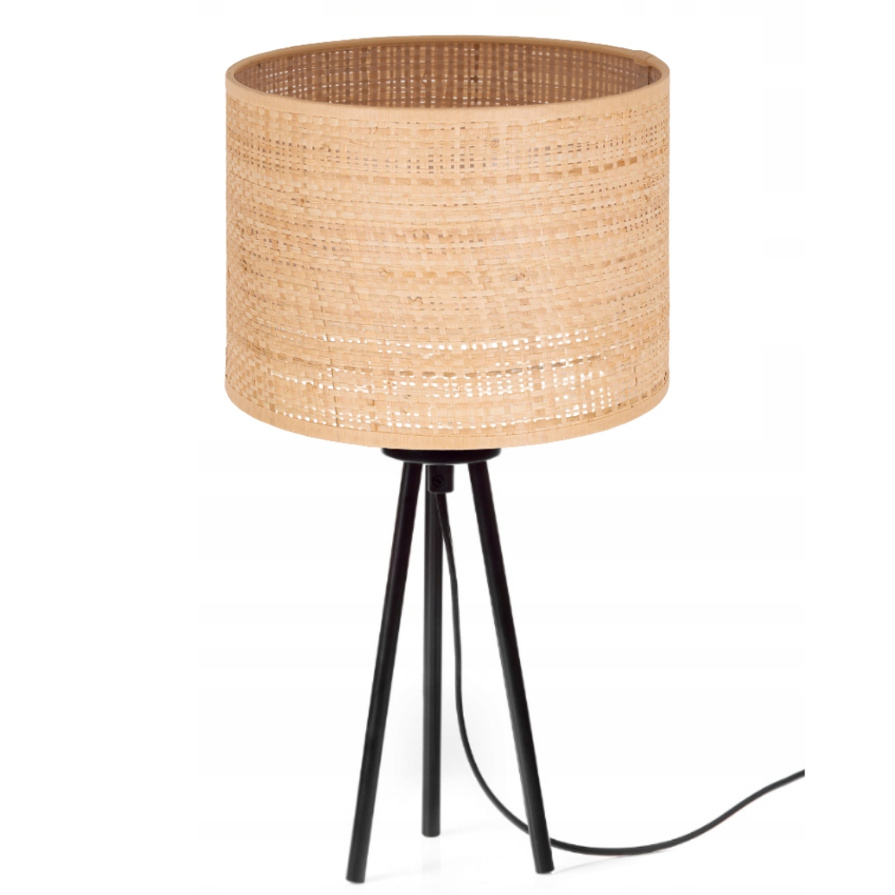 

Lampka Nocna Stołowa Biurkowa Trójnóg Ratan Rattan
