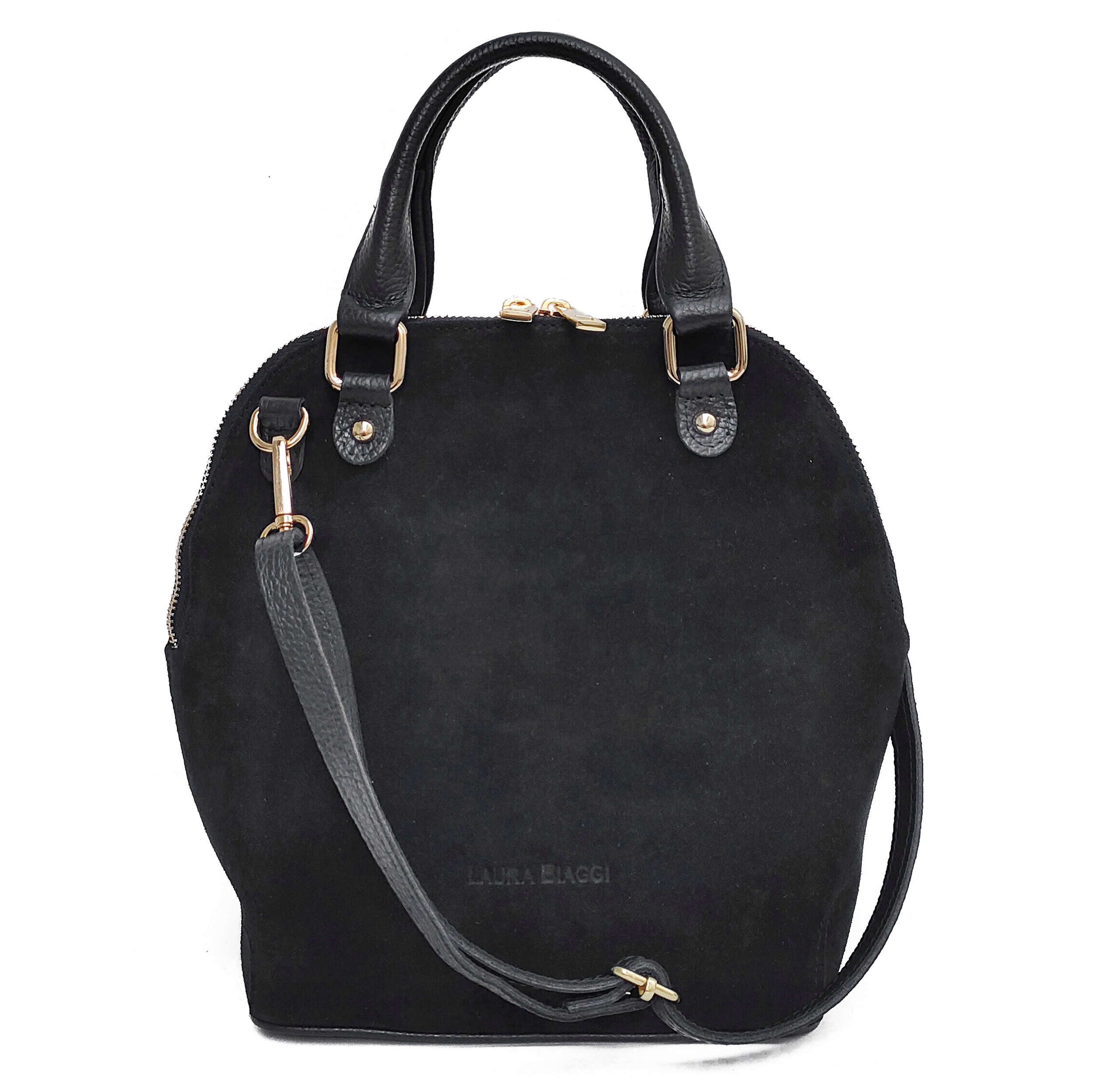 Černá Batoh taška přes kabelka přes rameno Laura Biaggi