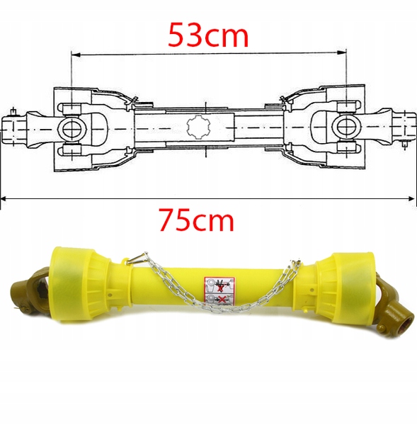 Walek przekaznika mocy 750mm 480Nm FREZ Part number WOM75FM