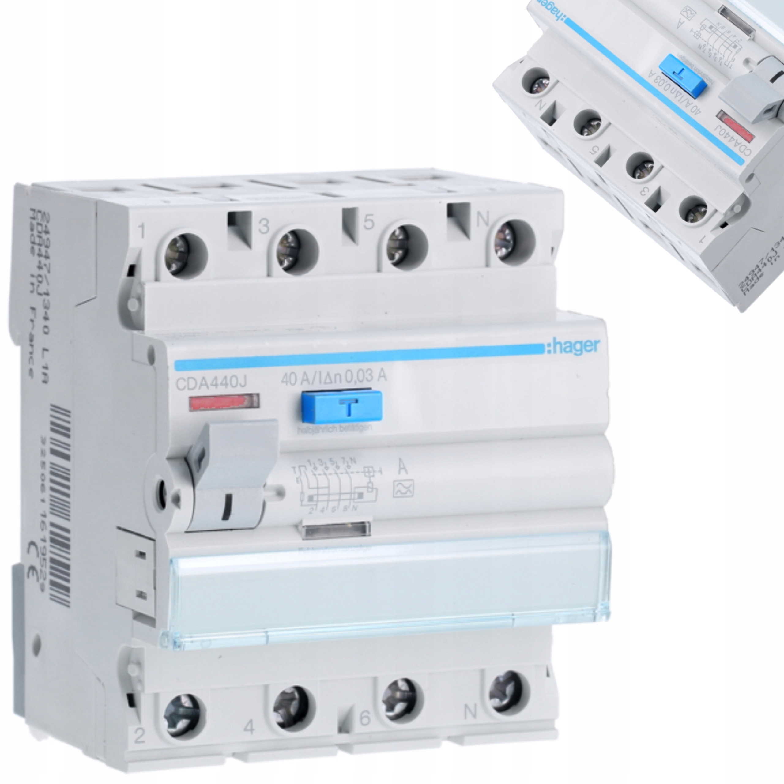 Wyłącznik różnicowoprądowy RCCB 4P 40A/30mA Typ AC