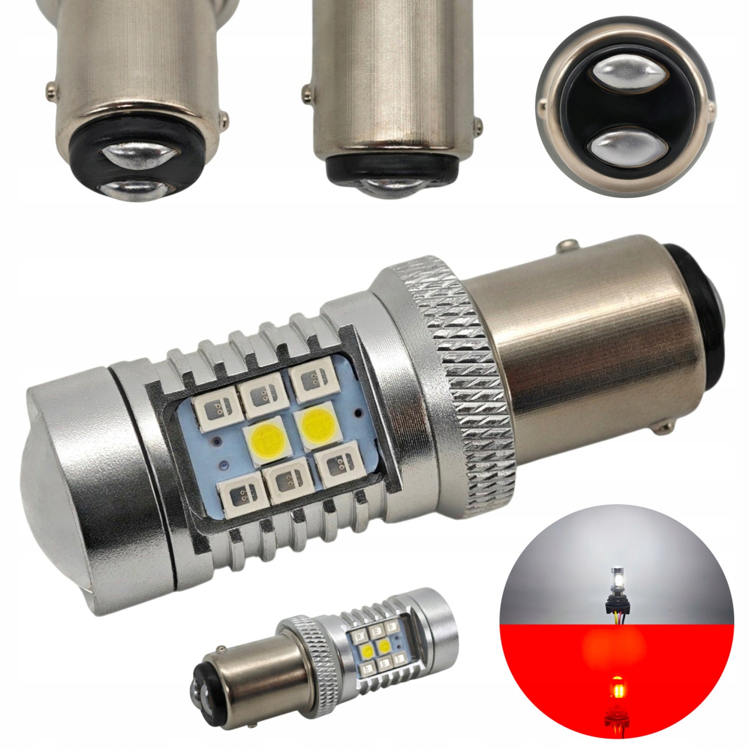 Żarówka Led BAY15D 1157 dwuwłóknowa Canbus cofania tylne 10-24V