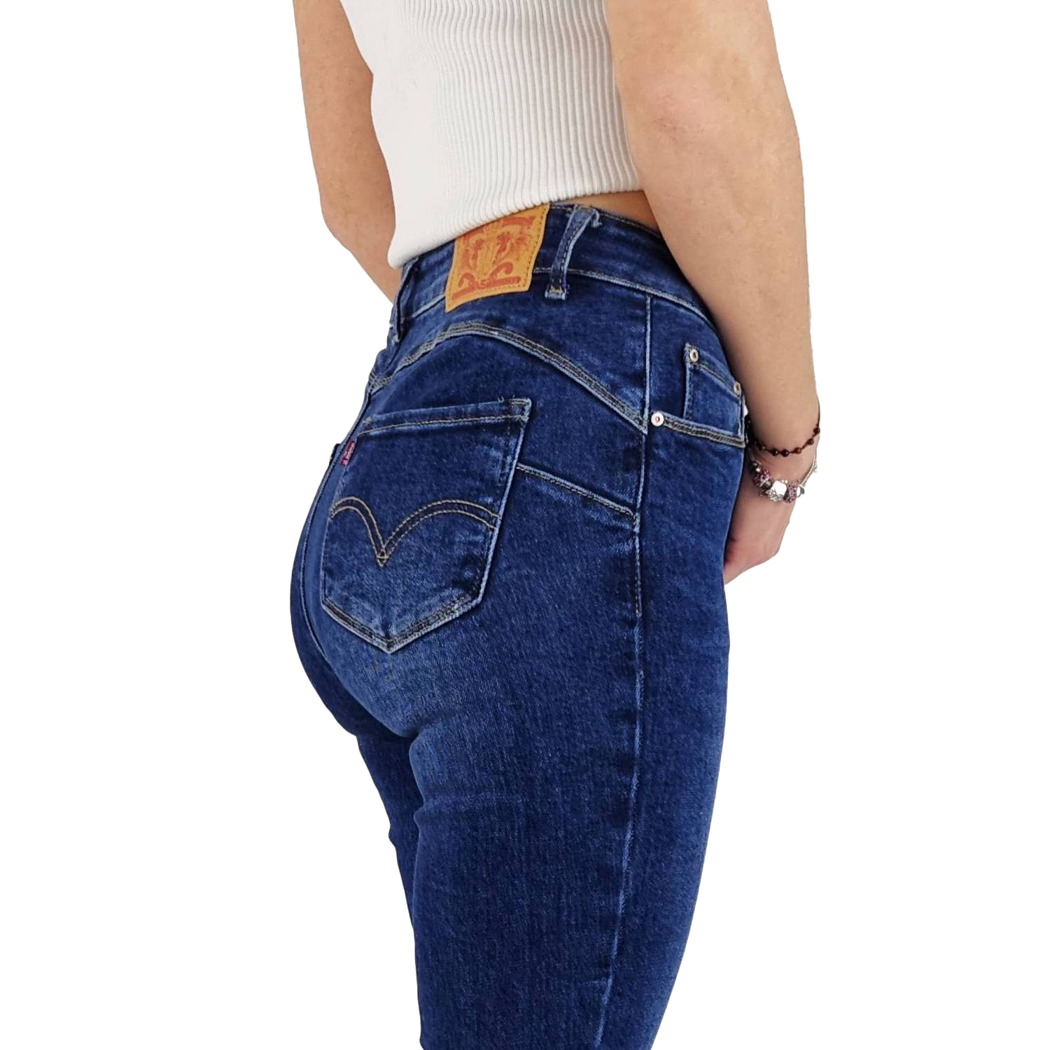 Damskie Spodnie M. Sara Modelujące Dopasowane Push Up Blue