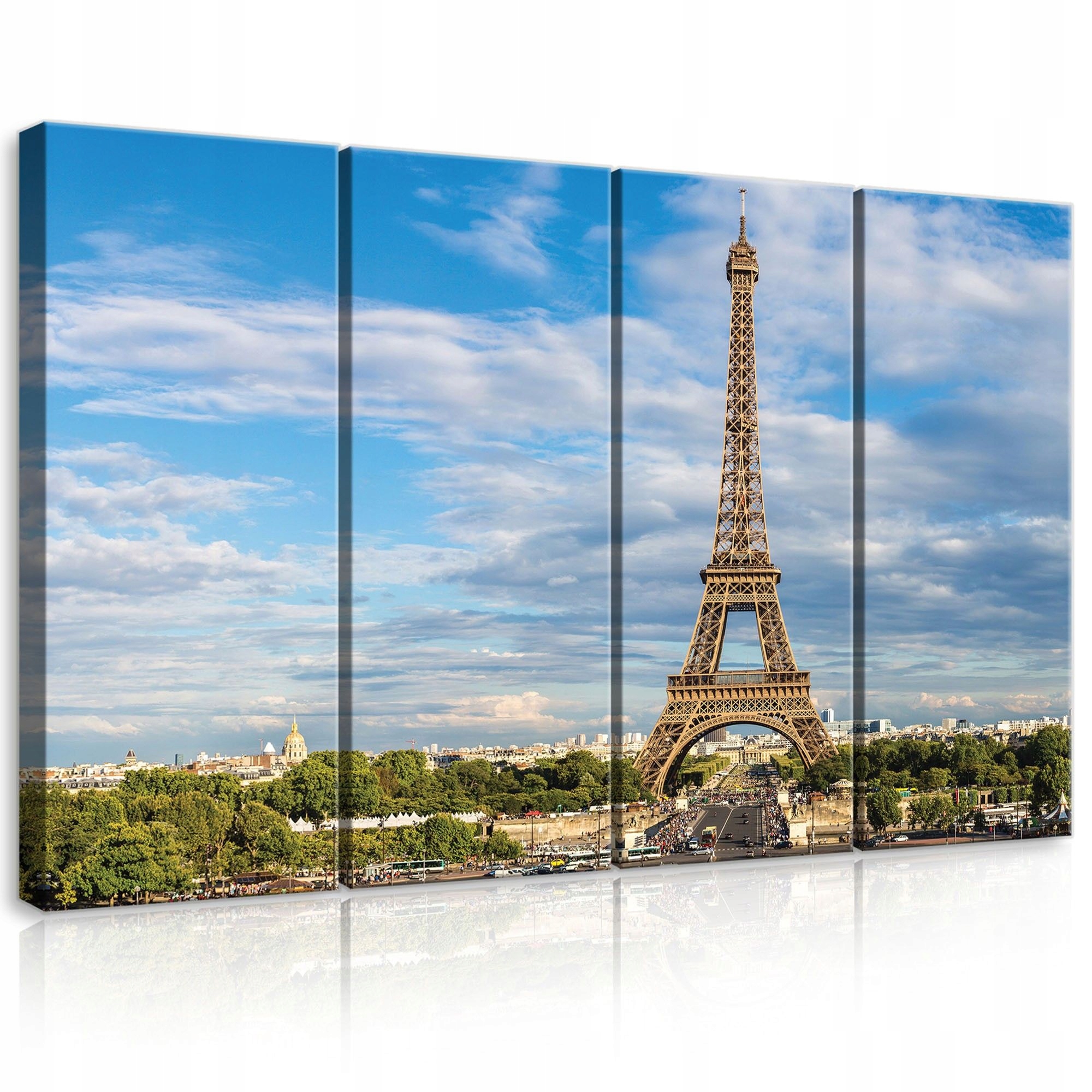 Obraz 120x80 Eiffelova věž Paříž Francie krajina architektura nebe mraky